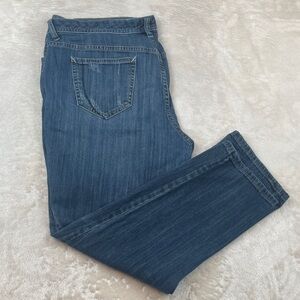 a.n.a Straight Leg Medium Blue Denim Jeans